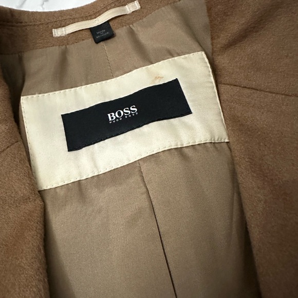 Lots Of Damage Not For Sale Boss MENS pure cashmere camel color coat - Picture 6 of 12